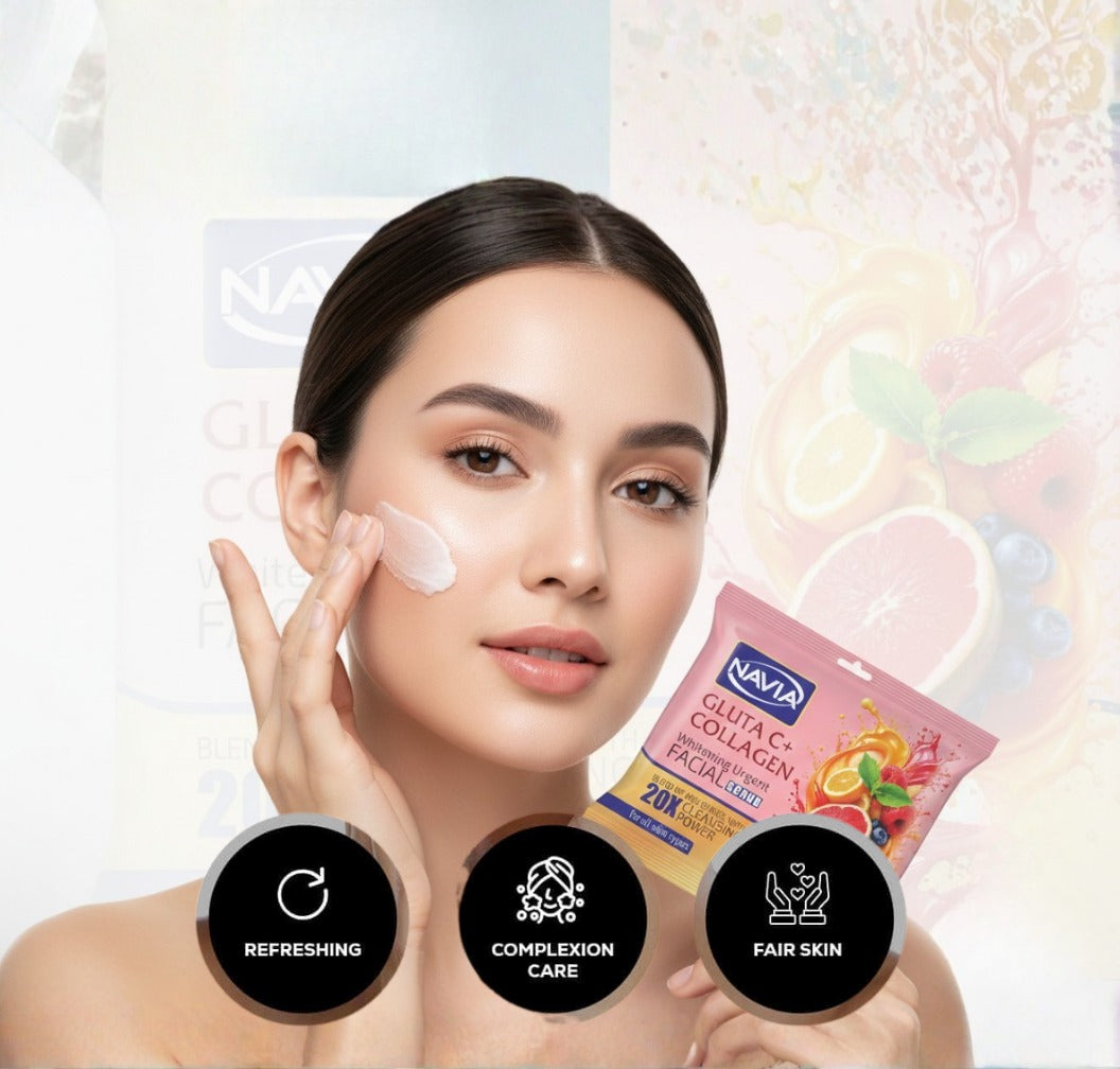 Navia Gluta Bright Urgent Facial Scrub (Sachet)