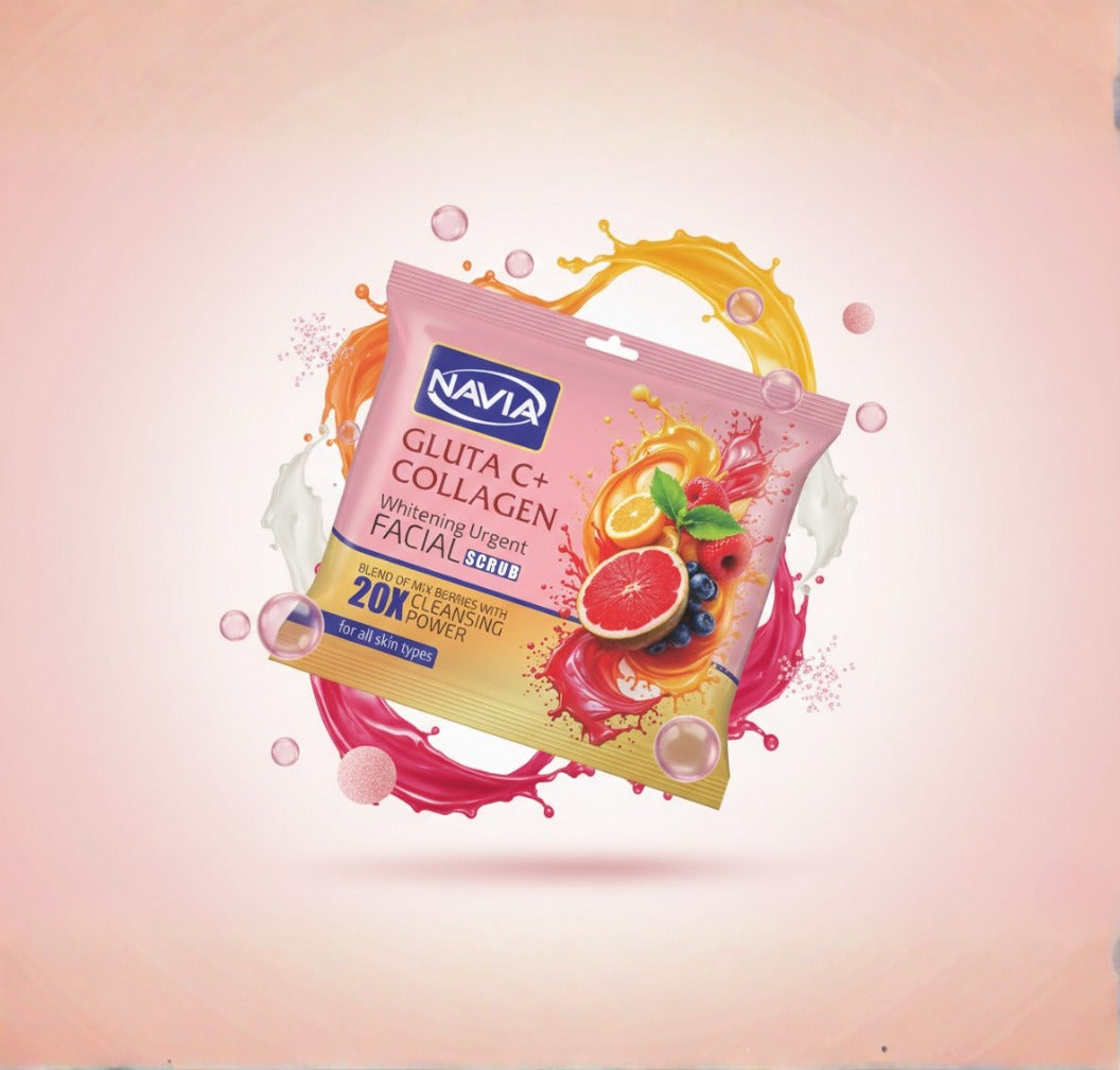 Navia Gluta Bright Urgent Facial Scrub (Sachet)